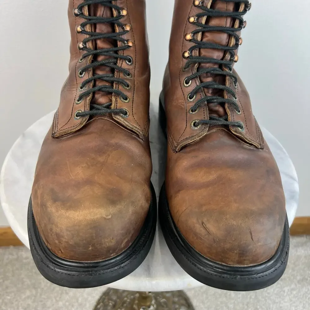 Men's Vintage Red Wing 953 Lace Up Brown Leather Soft Toe Work Boots (Sz 16)
